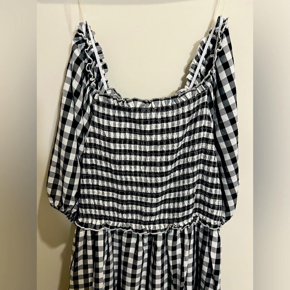 ANDREE BY UNIT Black & White Gingham Midi Dress - Picture 10 of 11